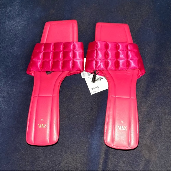 SATIN MULES WITH PADDED DETAIL - Picture 3 of 14